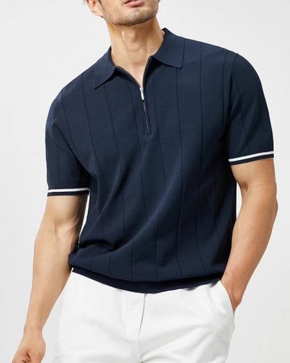 Signature-Polo mit Kontrastbesatz