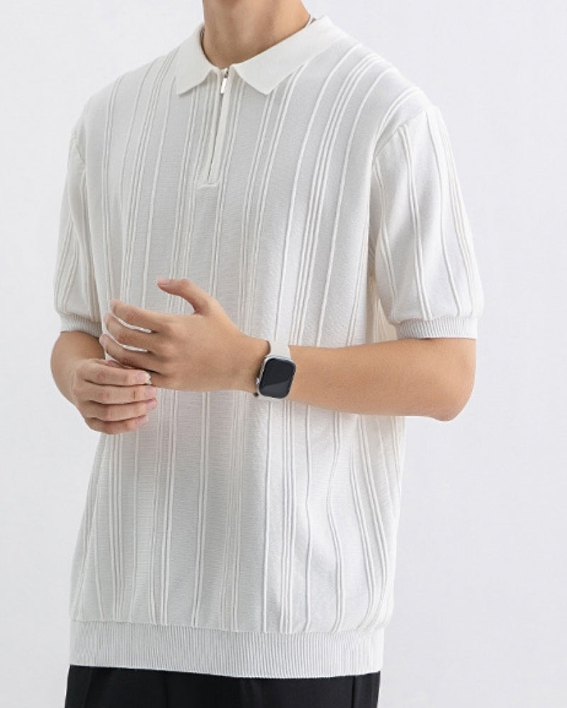 Signature-Polo mit Reissverschluss