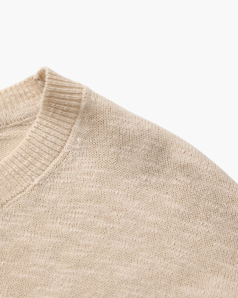 Essential-Rundhalsshirt aus Leinen-Baumwoll-Mix