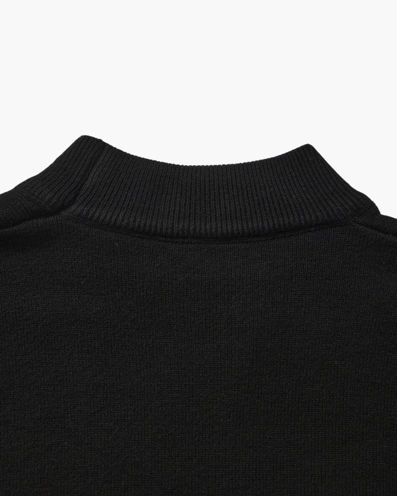 Gerippter Essential-Pullover mit Stehkragen