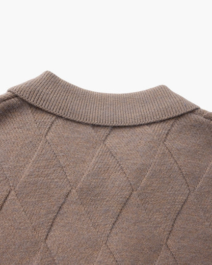 Heritage Diamond Strick Zip Cardigan