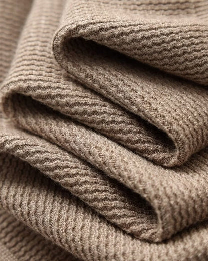 Strukturiert Strick Polo Pullover