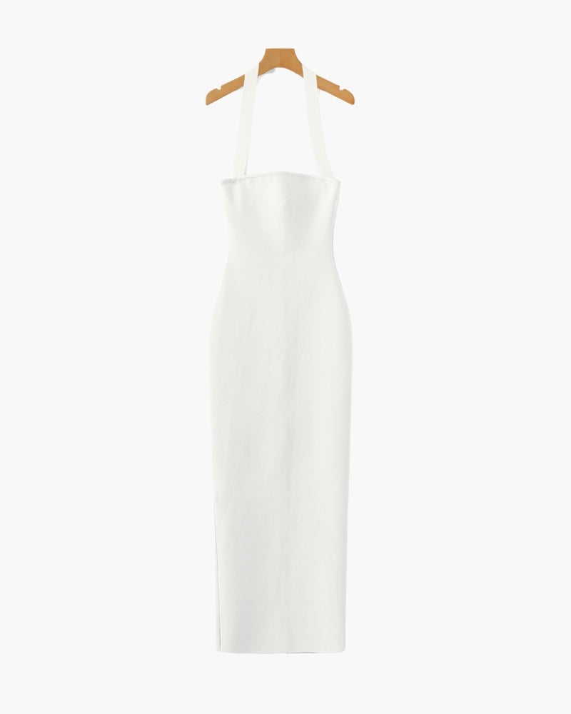 Schmal geschnittenes Neckholder-Maxikleid