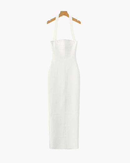 Schmal geschnittenes Neckholder-Maxikleid