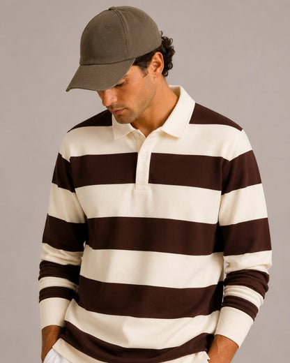 Vintage Rugby-Polo mit Streifen