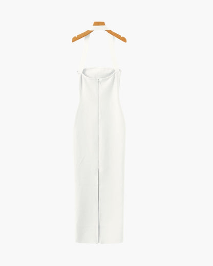 Schmal geschnittenes Neckholder-Maxikleid