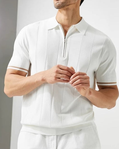 Signature-Polo mit Kontrastbesatz