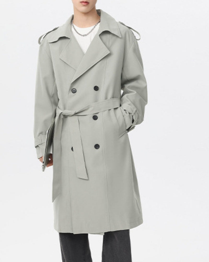 Klassisch Double-Breasted Trench Mantel