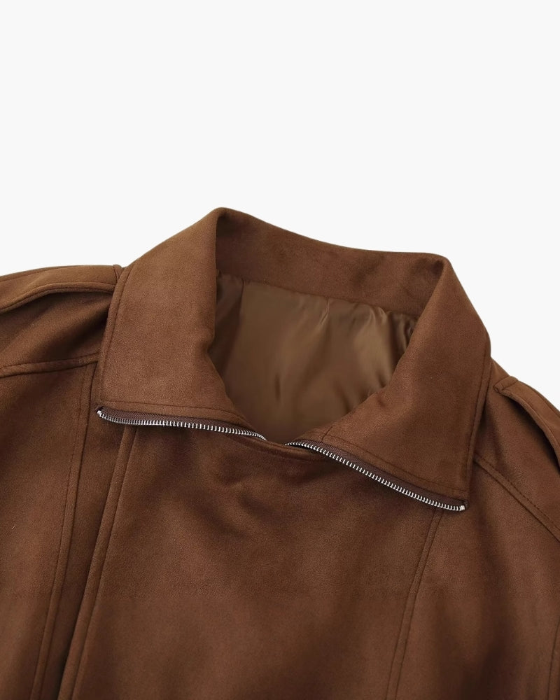 Vintage Suede Drape Jacke