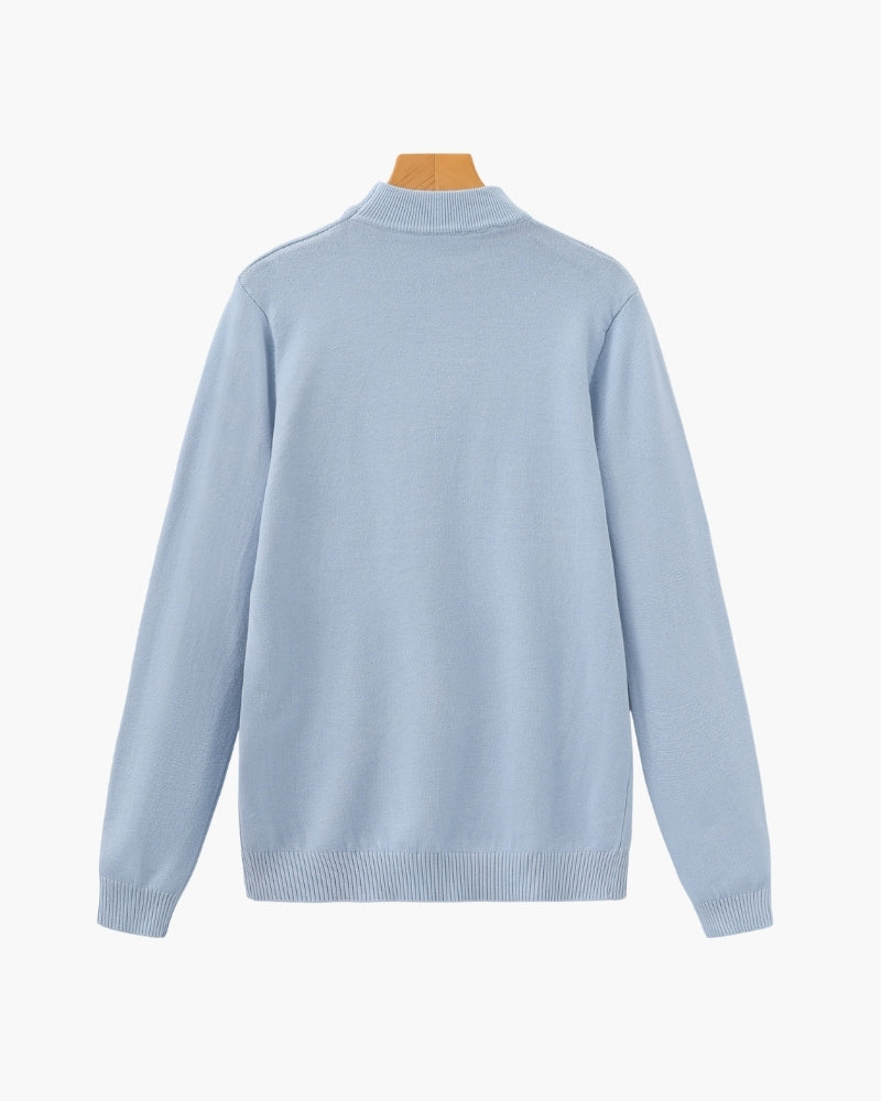 Gerippter Essential-Pullover mit Stehkragen