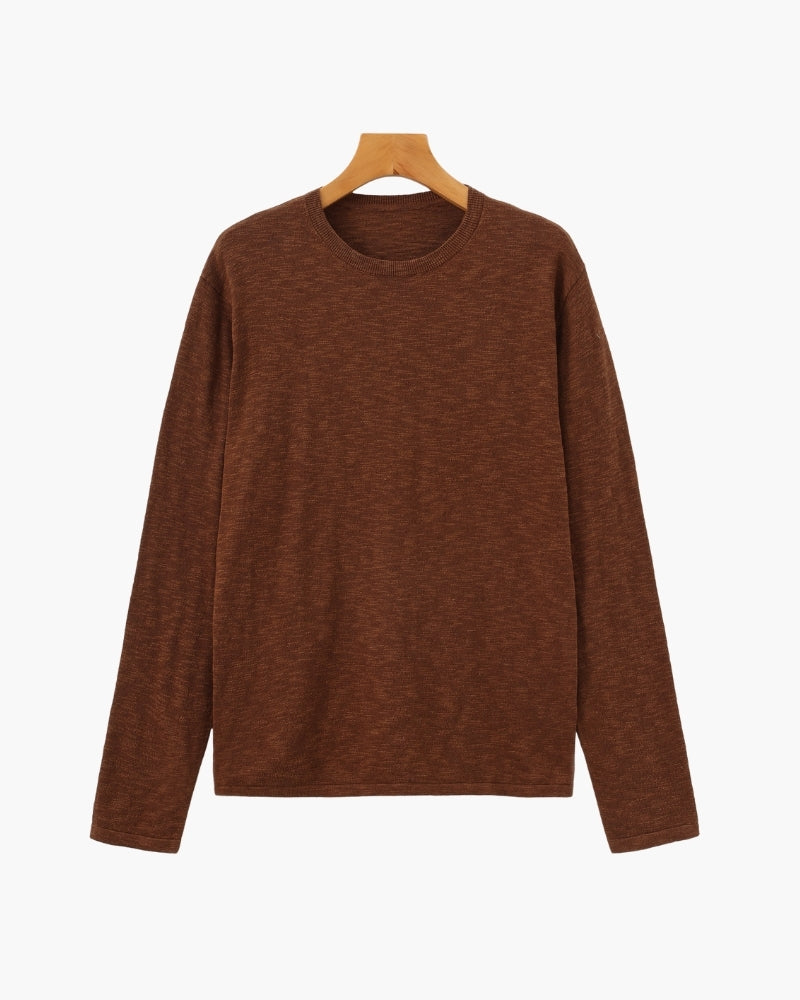 Essential-Rundhalsshirt aus Leinen-Baumwoll-Mix