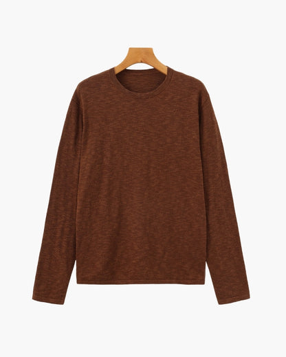 Essential-Rundhalsshirt aus Leinen-Baumwoll-Mix