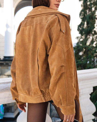 Vintage Suede Drape Jacke