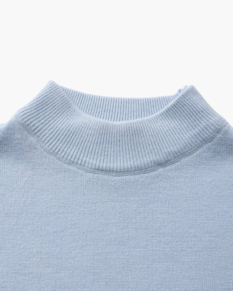 Gerippter Essential-Pullover mit Stehkragen