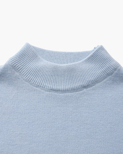 Gerippter Essential-Pullover mit Stehkragen