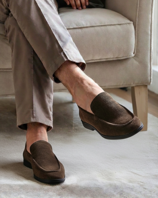 Premium Suede Loafer - Black Soles