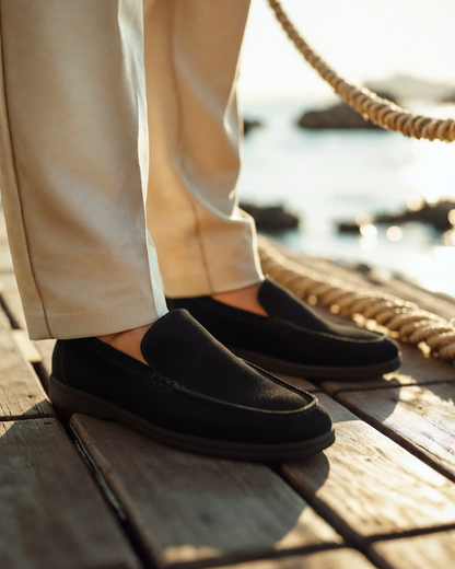 Premium Suede Loafer - Black Soles