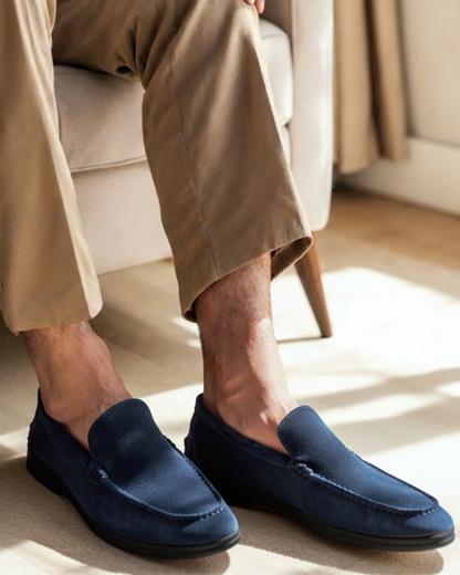Premium Suede Loafer - Black Soles