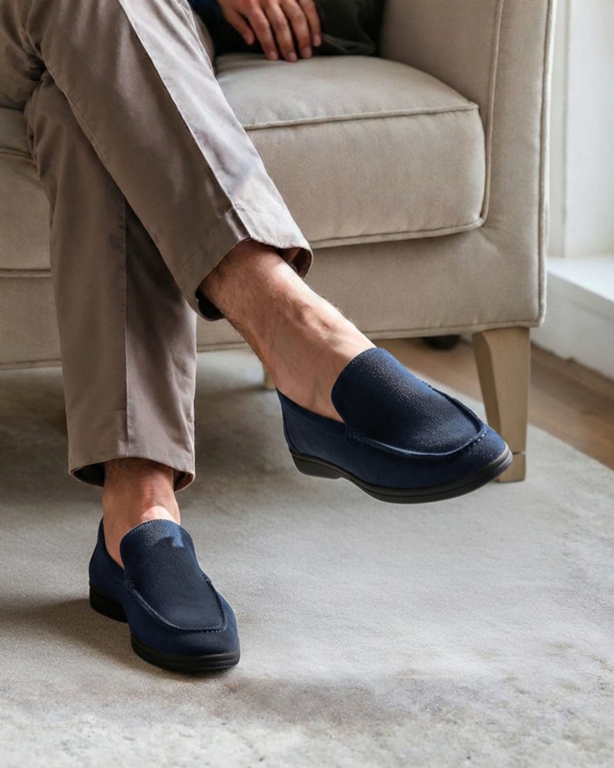 Premium Suede Loafer - Black Soles